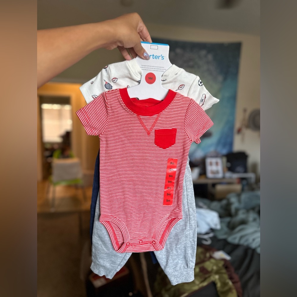 Carters Baby Boy Outfit Set - onesies + pants